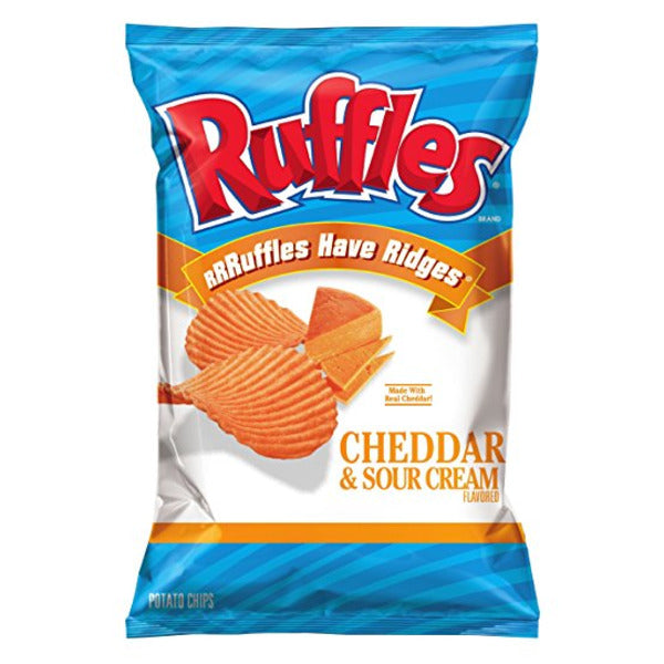Ruffle's - Ridged Cheddar Cheese & Sour Cream Potato Chips - 1.0 oz/50 ct