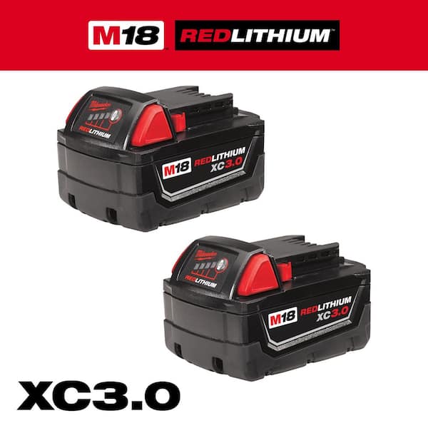 M18 18-Volt Lithium-Ion XC Extended Capacity Battery Pack 3.0Ah (2-Pack)