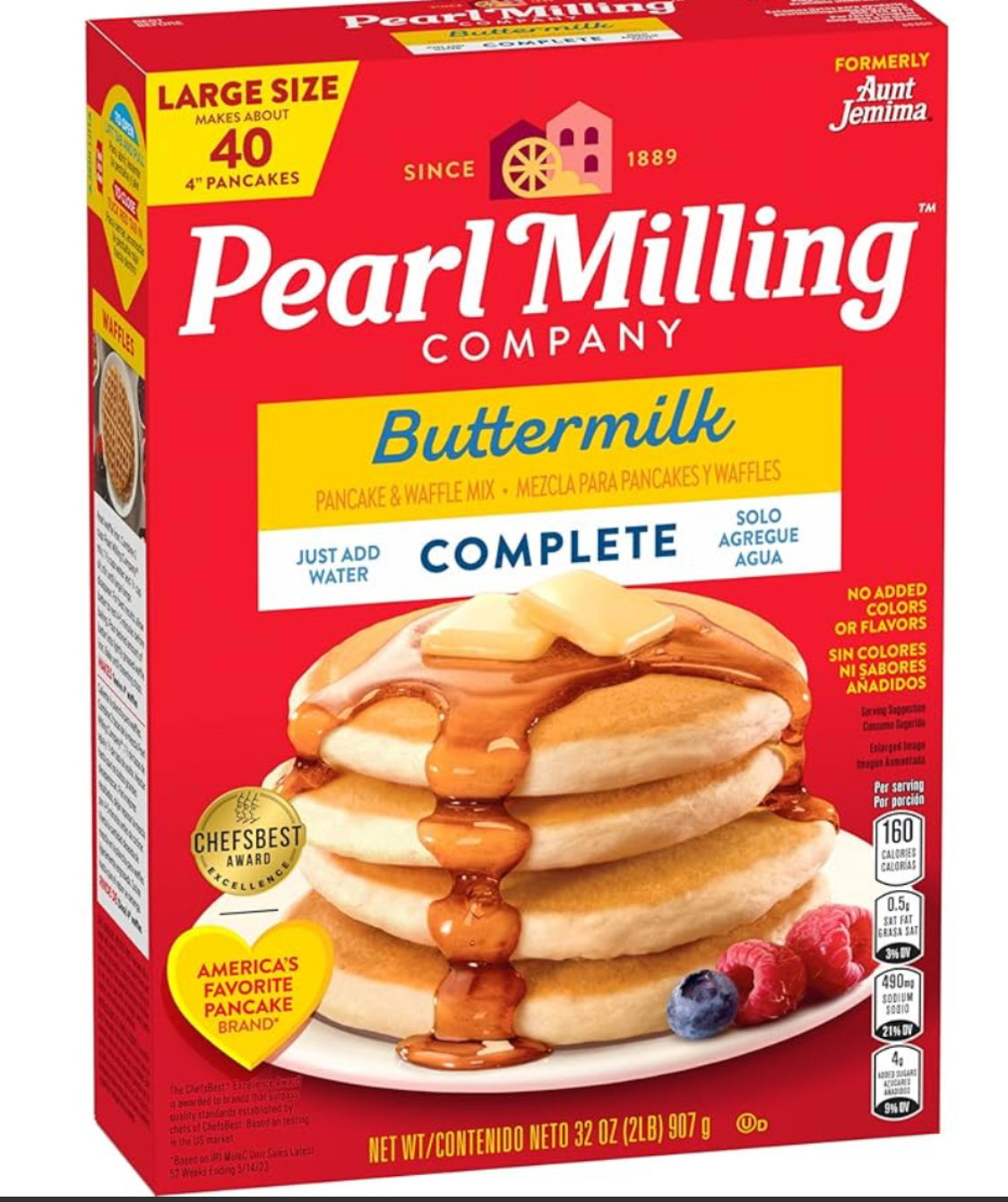 Aunt Jemima (Pearl Milling Company) - Buttermilk Pancake, Complete, 12 Ct, 32 oz