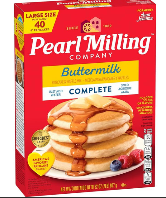 Aunt Jemima (Pearl Milling Company) - Buttermilk Pancake, Complete, 12 Ct, 32 oz