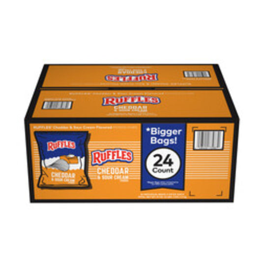 Ruffles Cheddar & Sour Cream Potato Chips, 2.125 oz bags - 24 ct