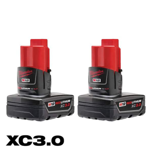 M12 12-Volt Lithium-Ion XC Extended Capacity 3.0 Ah Battery Pack (2-Pack)